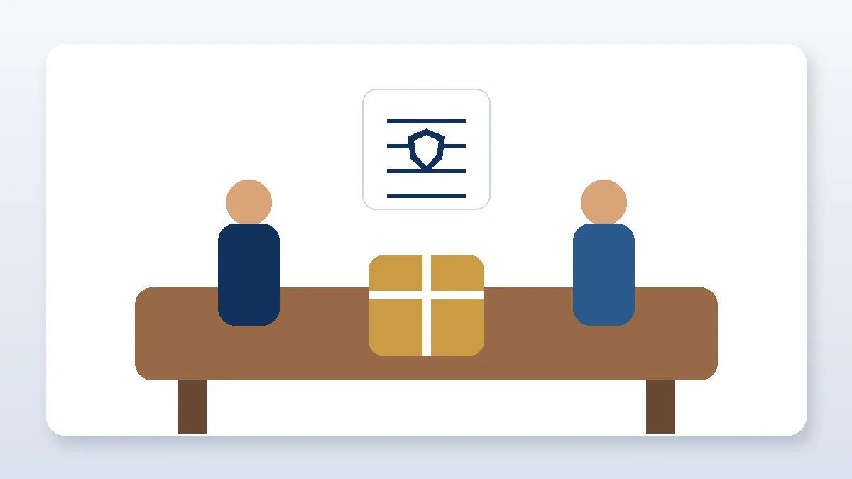 Texas employer and executive reviewing a life insurance bonus benefit strategy beside a policy document and protective shield
